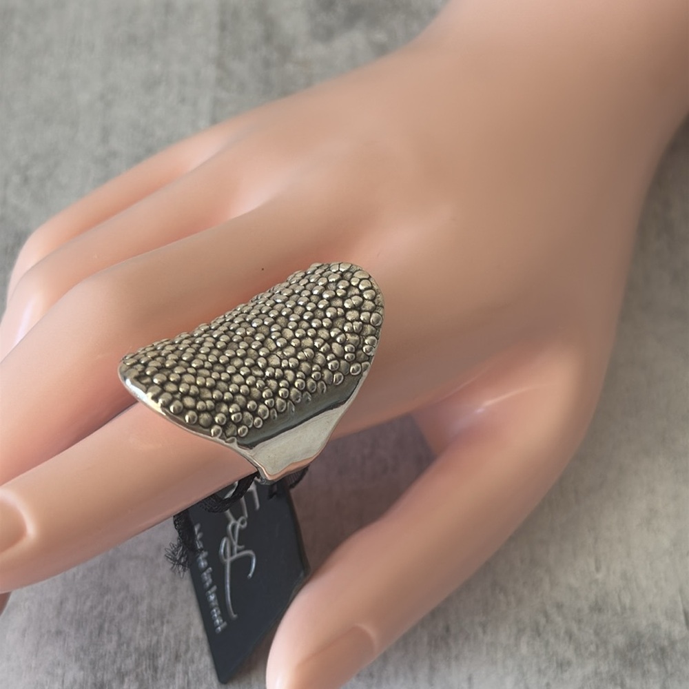 E&L Israel Sterling Silver Electroform Popcorn Statement Ring Sz. 7